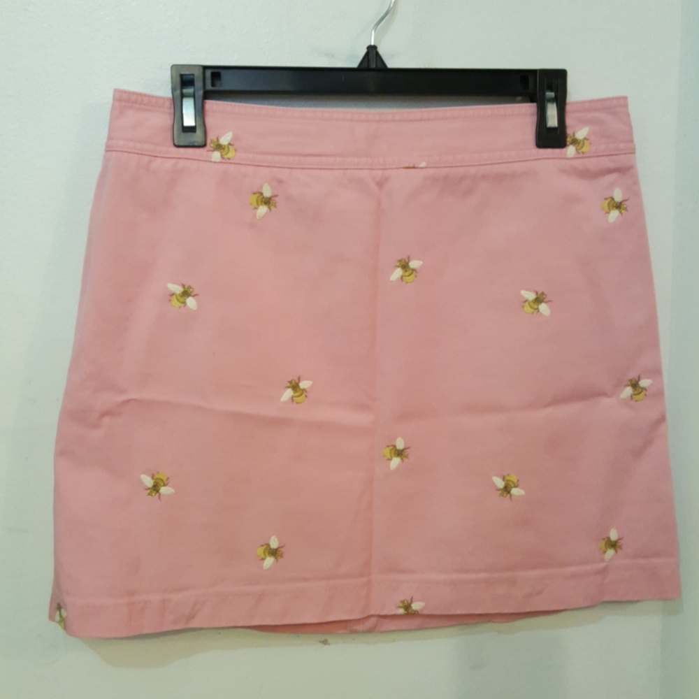 JCREW pink embroidered BEES SKIRT Size 10 EUC